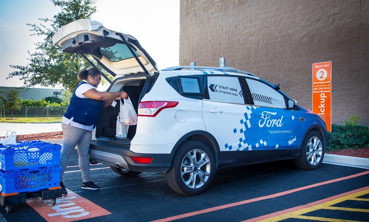 Ford и Walmart разрабатывают службу доставки беспилотными автомобилями
