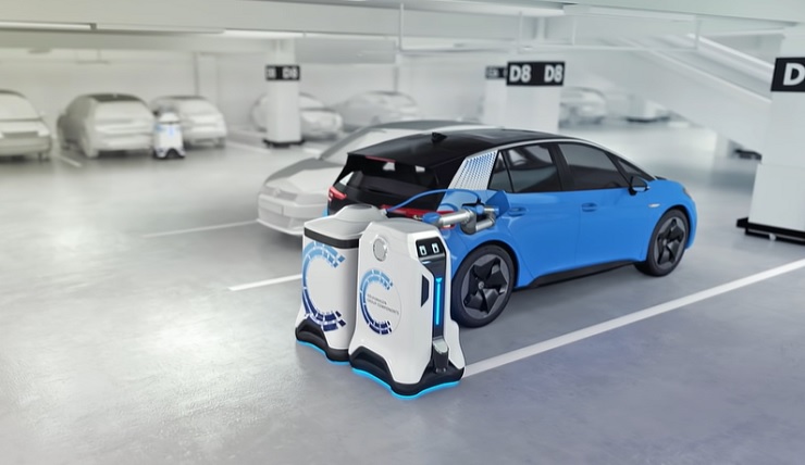 Volkswagen анонсировал прототип робота для зарядки электромобилей