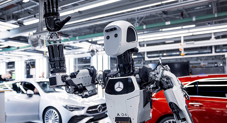 Mercedes-Benz представил робота-гуманоида «Аполлона на своем заводе 