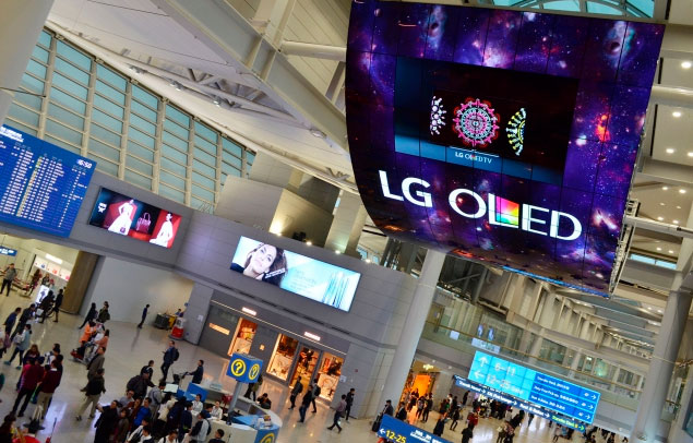 LG Electronics установил большие OLED-дисплеи в международном аэропорту Инчхон  