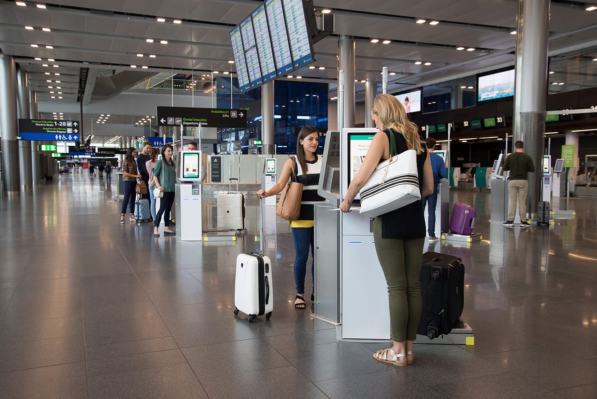 В аэропорту Дублина установили 62 автоматизированных киоска регистрации багажа пассажиров