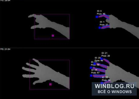 Microsoft OmniTouch распознает пальцы и отслеживает их перемещения