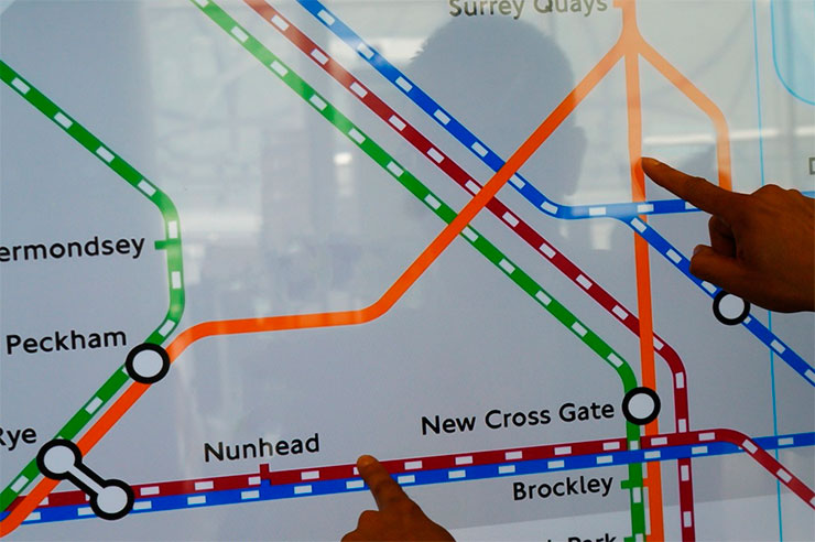 Интерактивная навигационная карта в метро Лондона
