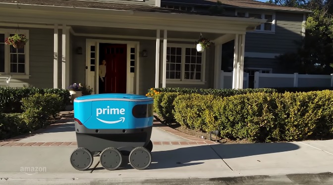 Amazon тестирует автономного робота курьера 