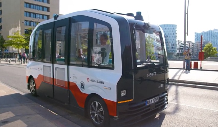 В Гамбурге тестируют городской беспилотный микроавтобус