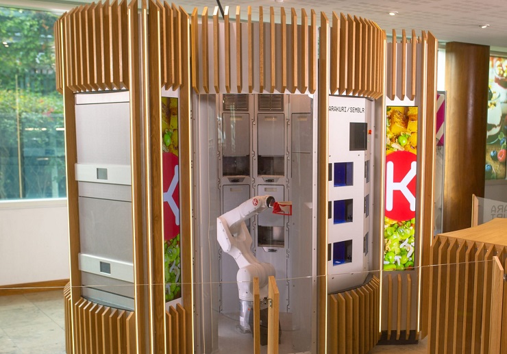 Роботизированный вендинг автомат Karakuri Semblr накормит сотрудников Ocado