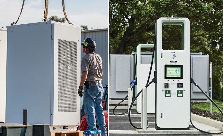 Electrify America внедряет батареи в быстрые зарядные станции для электромобилей 