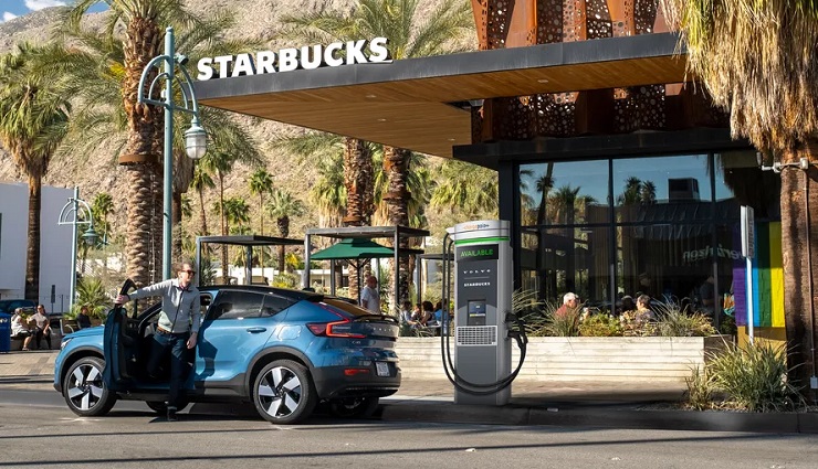 Volvo и ChargePoint установят зарядные станции для электромобилей в Starbucks