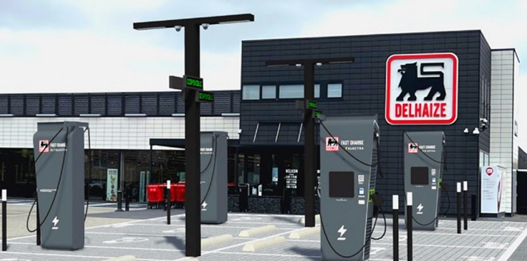 Ритейлер Delhaize Belgium установит 1800 станций подзарядки на парковках своих магазинов