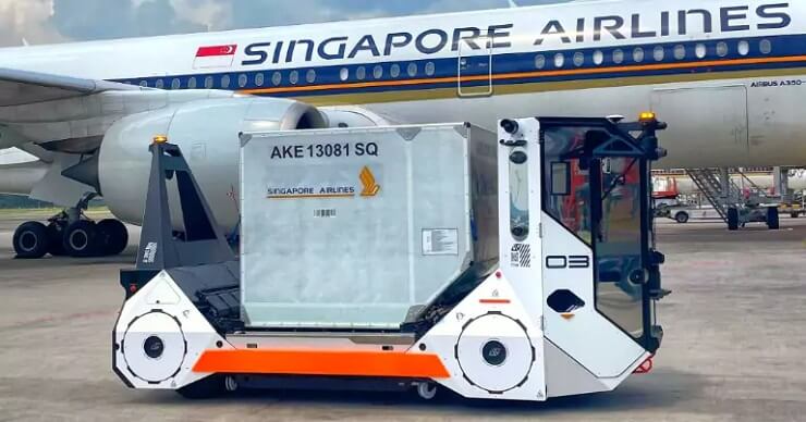 В аэропорту Чанги внедрят роботизированный багажный транспорт Auto-DollyTug