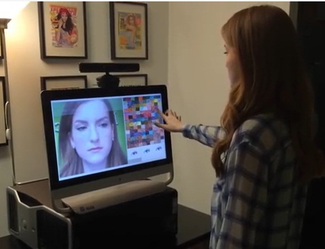 Интерактивное 3D зеркало для подбора косметики