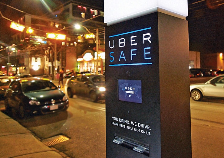 Uber установил киоск со встроенным алкотестером в Питтсбурге 