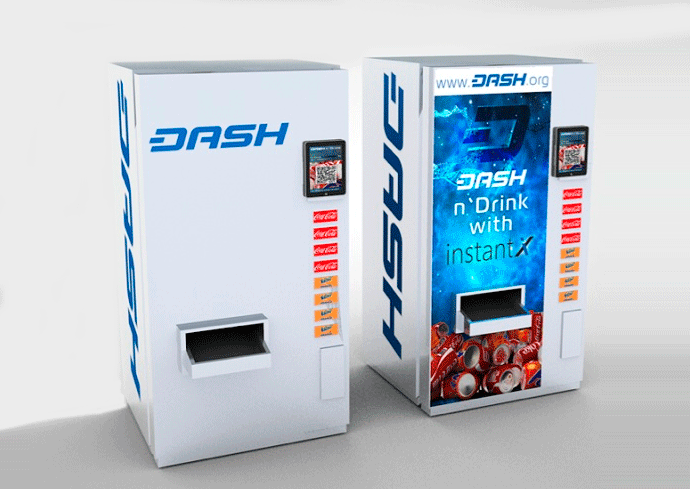Вендинг автомат Dash'n'Drink принимает к оплате криптовлюту DASH