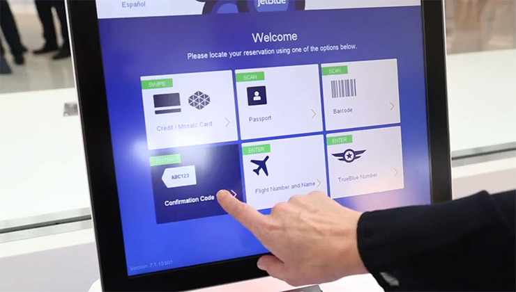 Авиакомпания «JetBlue» внедряет системы самообслуживания для пассажиров аэропорта JFK в Нью-Йорке