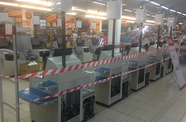 В Новочеркасском гипермаркете «Магнит» установили 10 касс самообслуживания