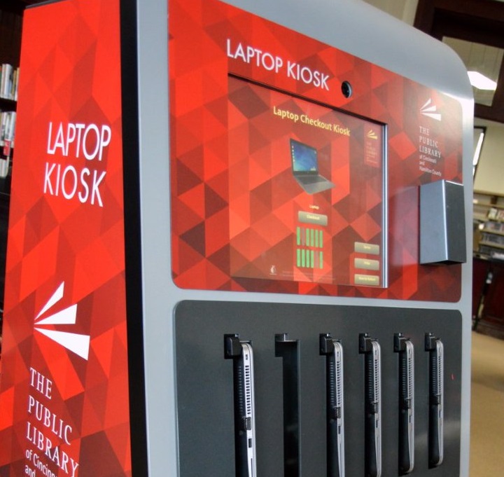 Американский библиотечный автомат выдает ноутбуки на прокат 